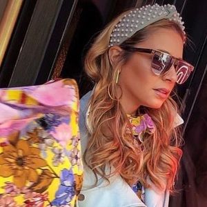 Lele Sadoughi Dove Gray Pearl Embellished Headband